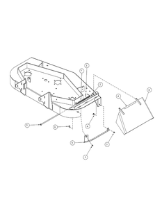 Chute Assembly Diagram and Parts List for G1548 55AE232S750-WAM Cub Cadet Lawn Mower